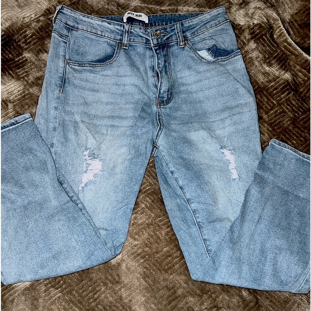 Wax jeans. Ankle. Light blue washed